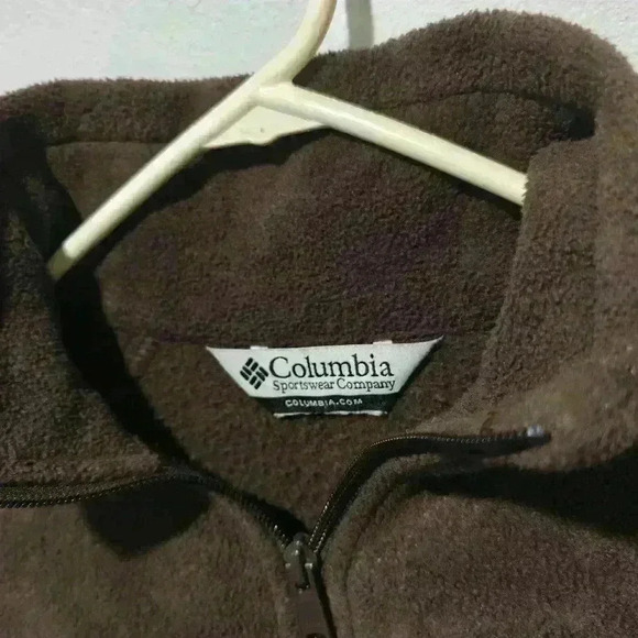 Columbia Women's Fleece Jacket Medium Brown Coffee Warm Great Condition Hiking - Picture 4 of 8